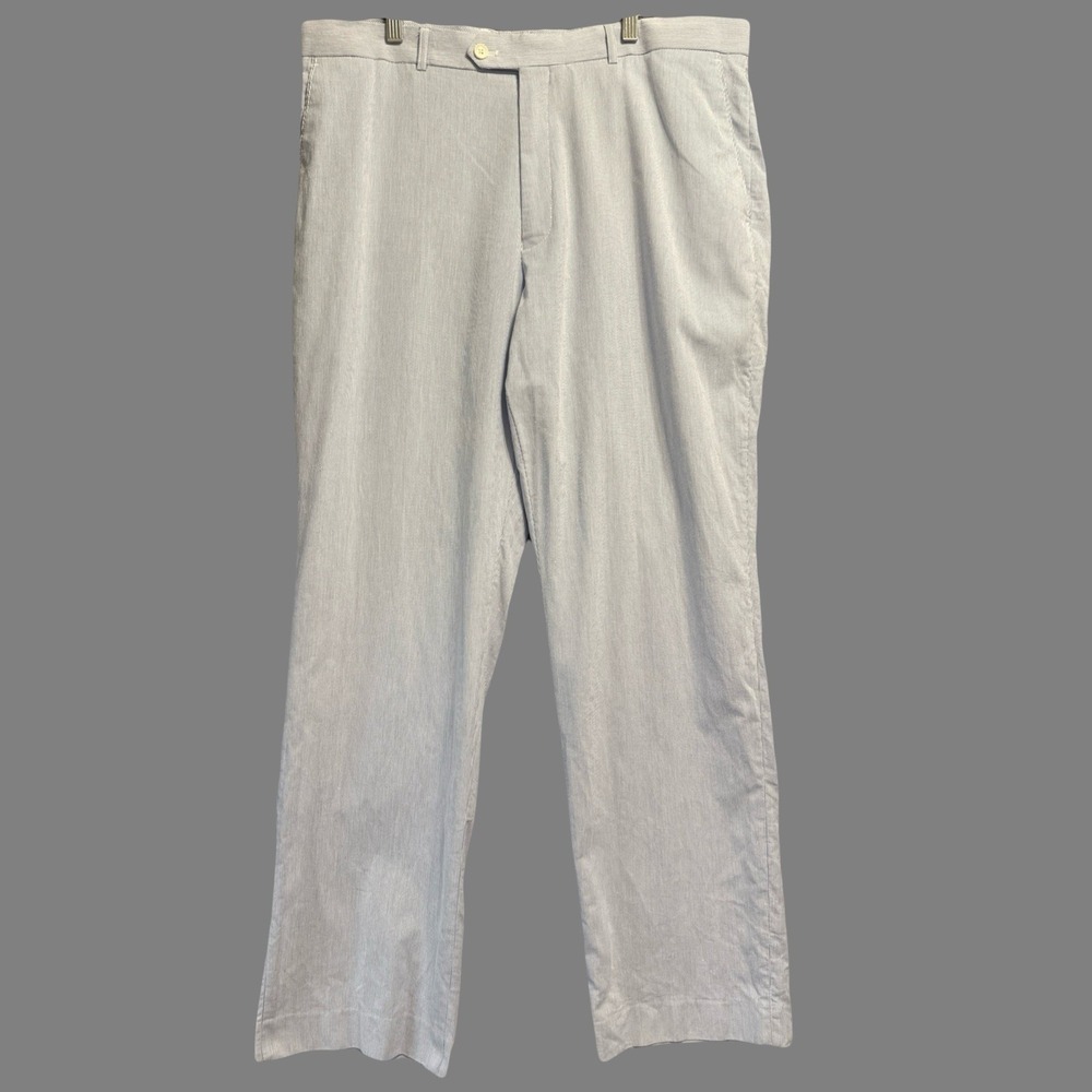 Alan Flusser Seersucker Pants Men 38x32 Blue White Striped Preppy Old Money